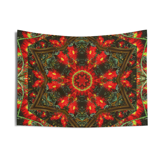 Tapestries - Crimson Bloom Botanical Tapestry for Aesthetic Rebellion
